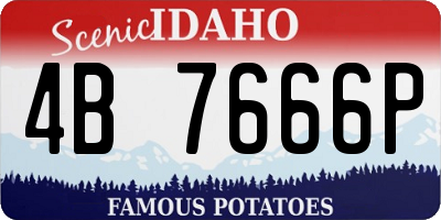 ID license plate 4B7666P