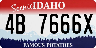 ID license plate 4B7666X