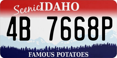 ID license plate 4B7668P