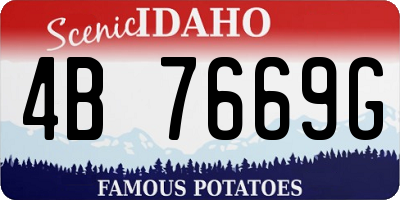 ID license plate 4B7669G