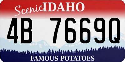 ID license plate 4B7669Q