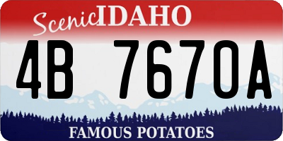 ID license plate 4B7670A