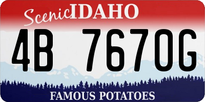 ID license plate 4B7670G