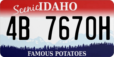 ID license plate 4B7670H