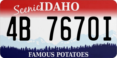 ID license plate 4B7670I