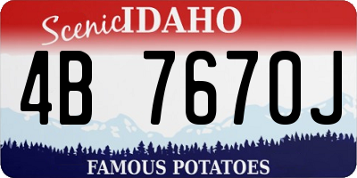ID license plate 4B7670J