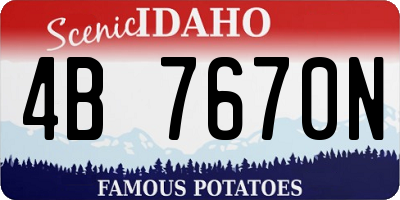 ID license plate 4B7670N