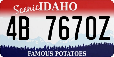 ID license plate 4B7670Z