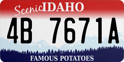ID license plate 4B7671A