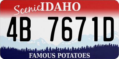 ID license plate 4B7671D