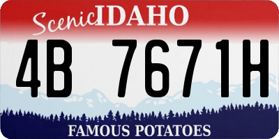 ID license plate 4B7671H