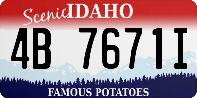 ID license plate 4B7671I