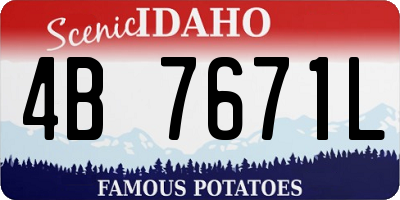 ID license plate 4B7671L