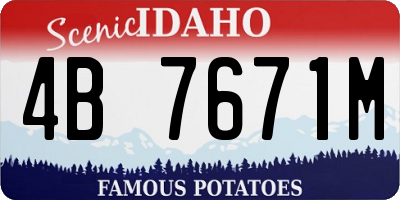 ID license plate 4B7671M