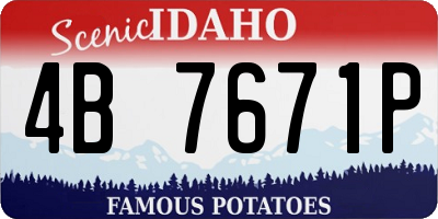 ID license plate 4B7671P