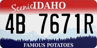 ID license plate 4B7671R
