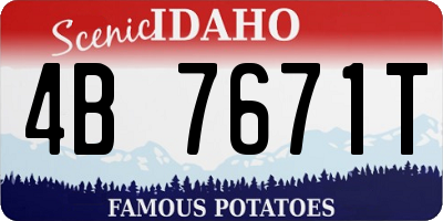 ID license plate 4B7671T