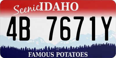 ID license plate 4B7671Y