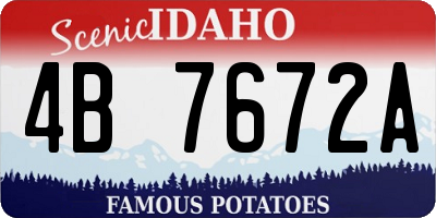 ID license plate 4B7672A