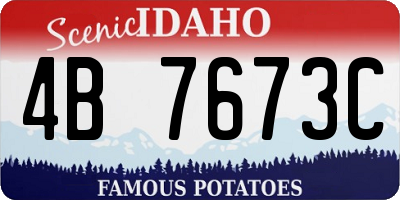 ID license plate 4B7673C