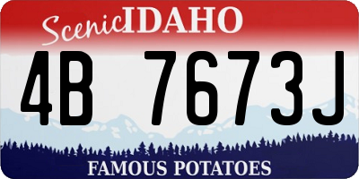 ID license plate 4B7673J