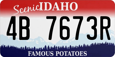 ID license plate 4B7673R