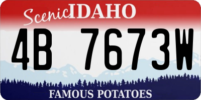 ID license plate 4B7673W