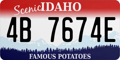 ID license plate 4B7674E