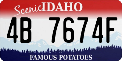 ID license plate 4B7674F