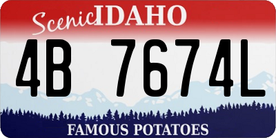 ID license plate 4B7674L