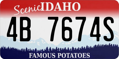 ID license plate 4B7674S