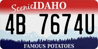 ID license plate 4B7674U