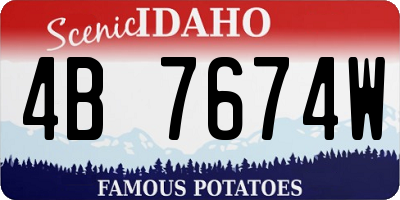 ID license plate 4B7674W