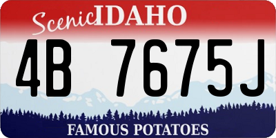ID license plate 4B7675J