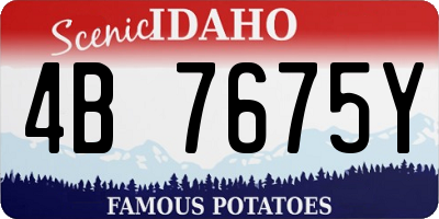 ID license plate 4B7675Y