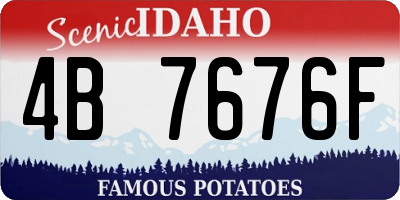 ID license plate 4B7676F