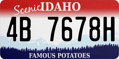 ID license plate 4B7678H