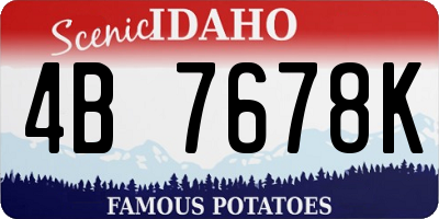 ID license plate 4B7678K