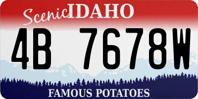 ID license plate 4B7678W