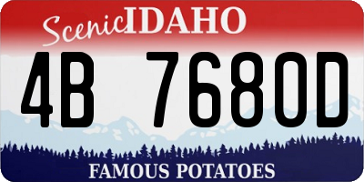 ID license plate 4B7680D