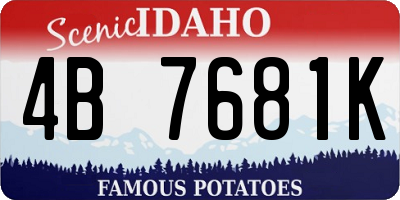 ID license plate 4B7681K