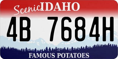 ID license plate 4B7684H