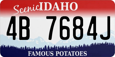 ID license plate 4B7684J
