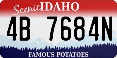 ID license plate 4B7684N