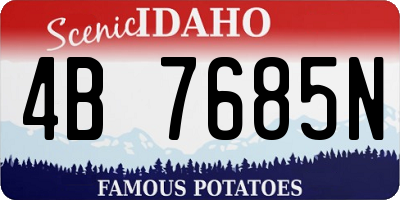 ID license plate 4B7685N