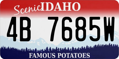 ID license plate 4B7685W