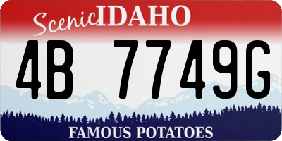 ID license plate 4B7749G