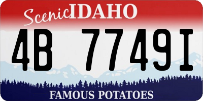ID license plate 4B7749I