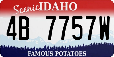 ID license plate 4B7757W