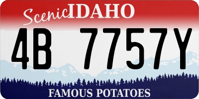 ID license plate 4B7757Y